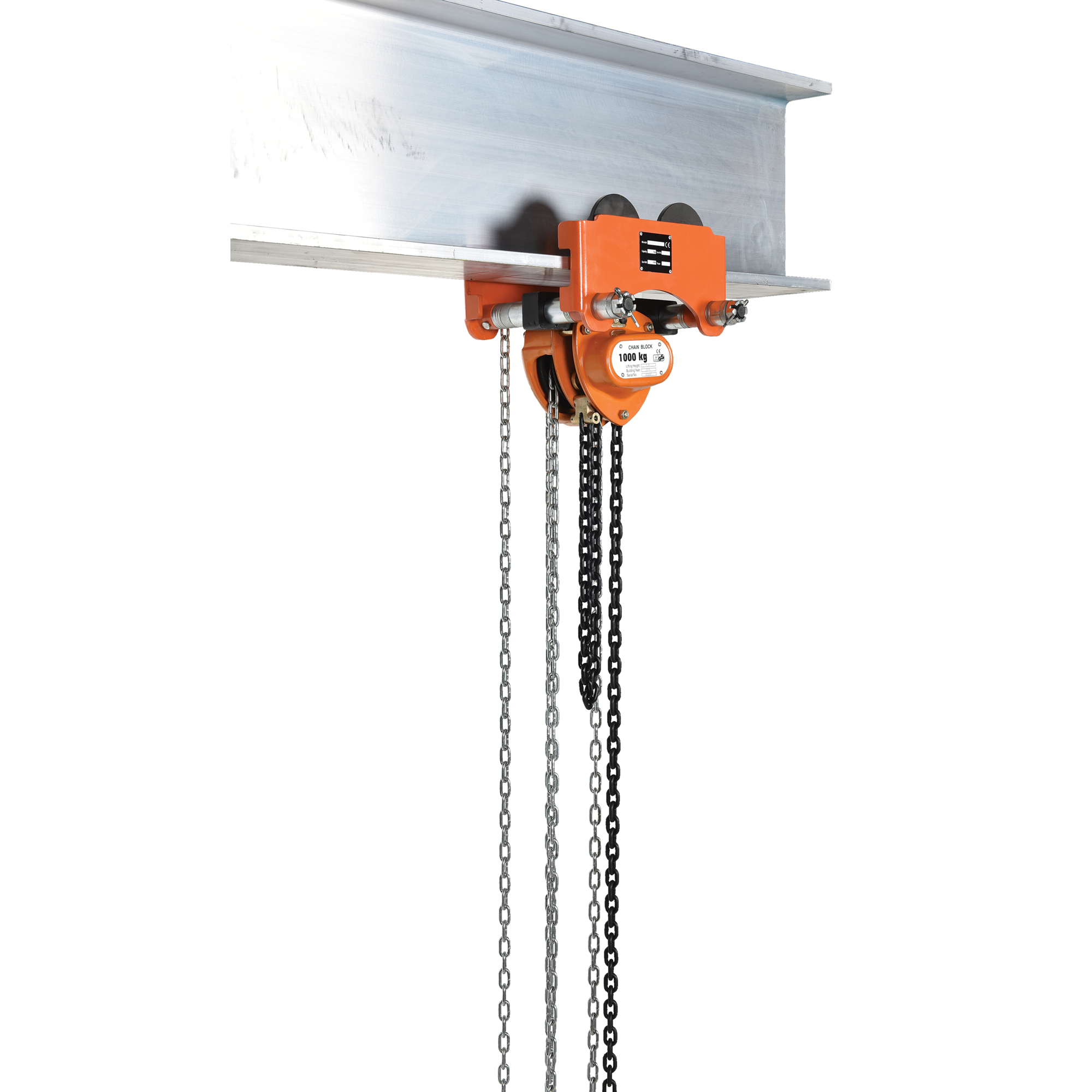 Vestil Low Headroom Chain Hoist Gear Trolley - 2000-Lb. Capacity, 13ft. Lift Height, Heavy-Duty Steel, Model# LOW-2G